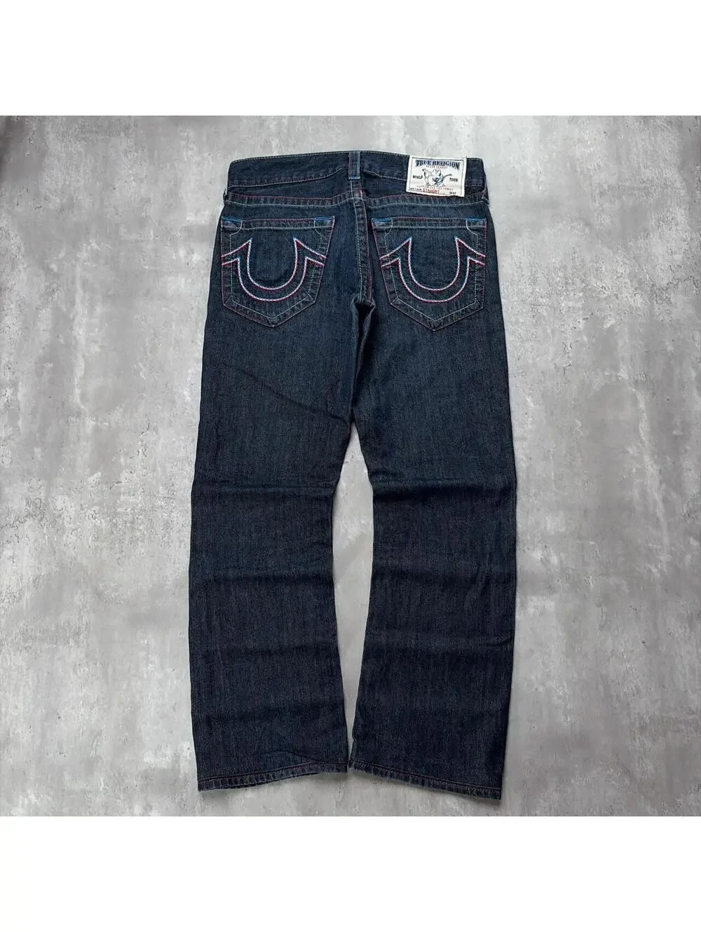 Y2K Dark Wash True Religion Grunge Gothiv Straight Denim Jeans